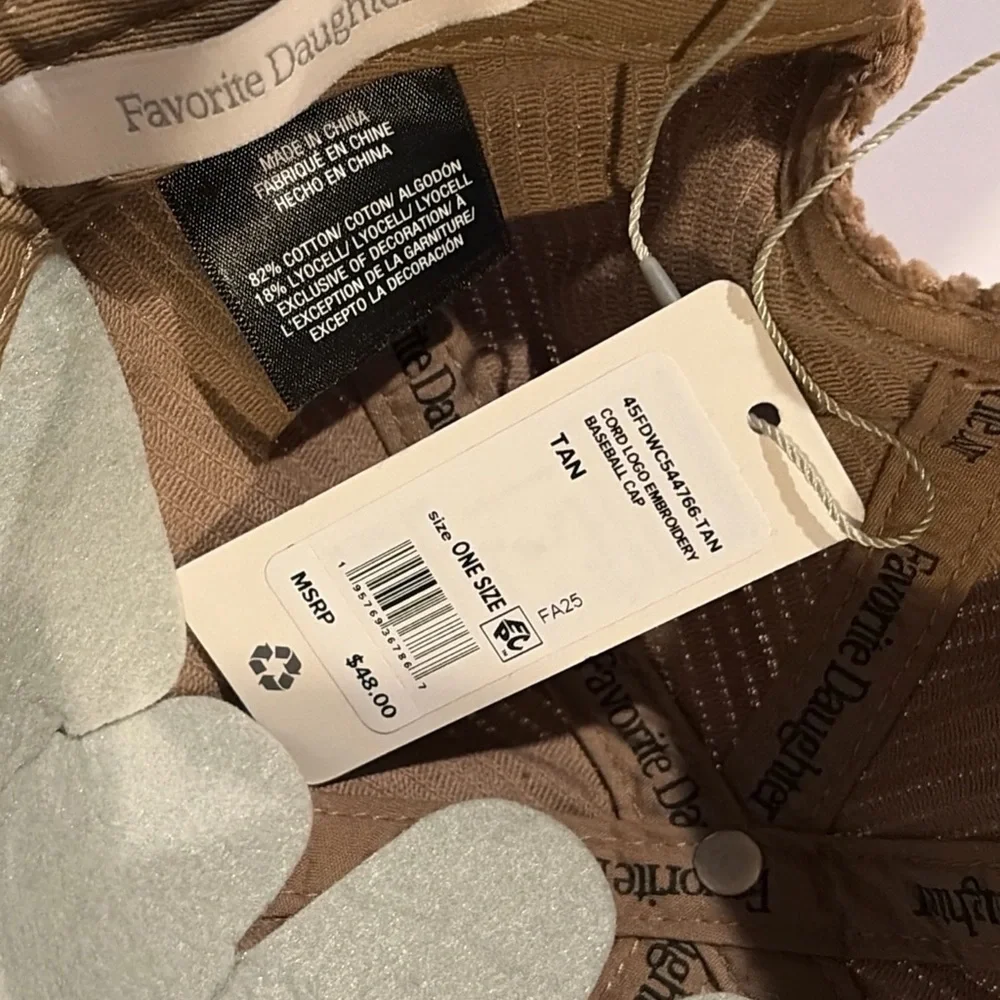 NWT Favorite Daughter Cord Baseball Hat Tan Corduroy Adjustable - Picture 5 of 5